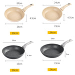 Maifan Stone Antiaderente Padella Bistecca Friggitrice Fornello A Induzione Gas Generale, Diametro:, 20cm (Beige), 24cm (Beige), 20cm (Grey), 24cm (Grey)