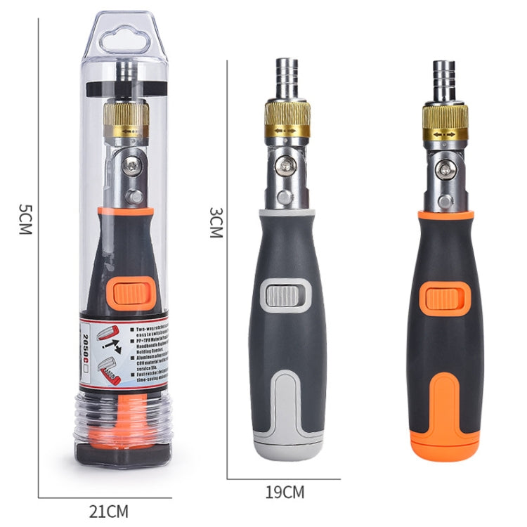 2050C Set di cacciaviti angolari a cricchetto multi-angolo a punte nascoste 10 in 1 portatili, 10 In 1 Orange, 10 In 1 Gray