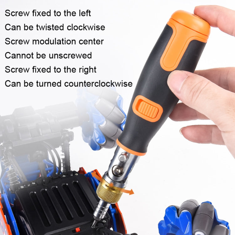 2050C Set di cacciaviti angolari a cricchetto multi-angolo a punte nascoste 10 in 1 portatili, 10 In 1 Orange, 10 In 1 Gray
