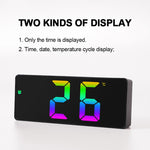 Sveglia elettronica a LED con caratteri colorati Orologio con grande schermo