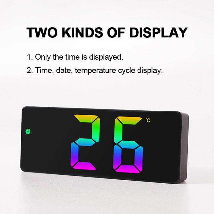Sveglia elettronica a LED con caratteri colorati Orologio con grande schermo