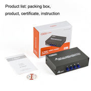 FJGEAR FJ-401AV Commutatore audio e video AV a 4 vie con interfaccia Lotus Head, FJ-401AV