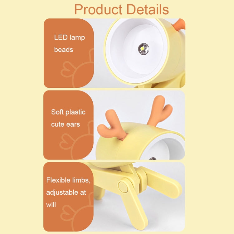 TL-23 LED Mini Lampada da scrivania pieghevole per cartoni animati Lampada da tavolo per decorazione domestica a forma di animale domestico, Spec:, Spotted Deer (Pink), Spotted Deer (Grey), Spotted Deer (Orange), Spotted Deer (Blue)