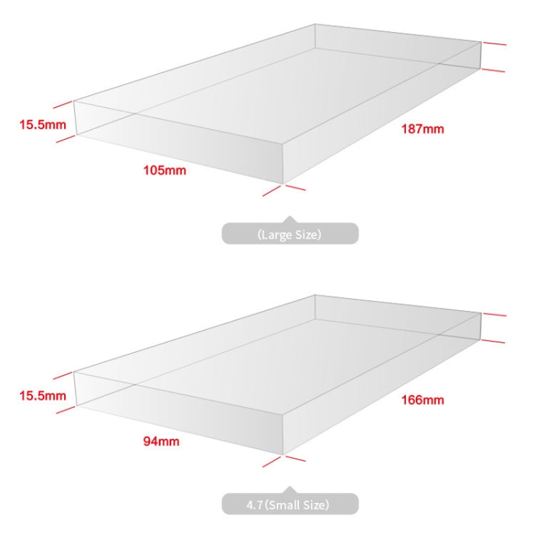 50 pezzi senza scatola di imballaggio per custodia per telefono in PVC completamente trasparente senza stampa, dimensioni:, Small  4.7 Inch MINI, Large 5.8-6.7 Inch