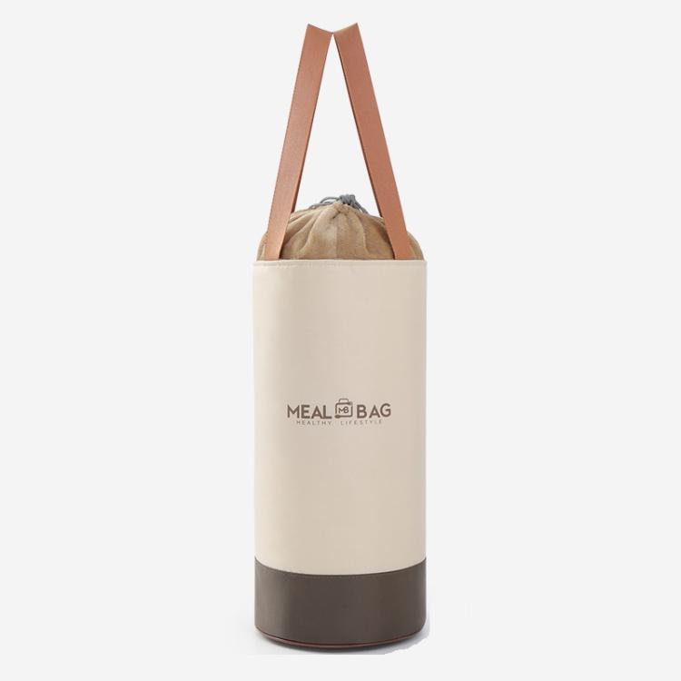 Borsa termica rotonda per il pranzo con coulisse e manici, contenitore per alimenti, Small, Medium, Large