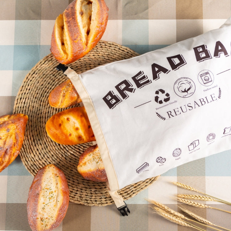 Borsa per il pane in cotone TPU con custodia riutilizzabile con chiusura, Bread Bag White, Bread Bag Beige