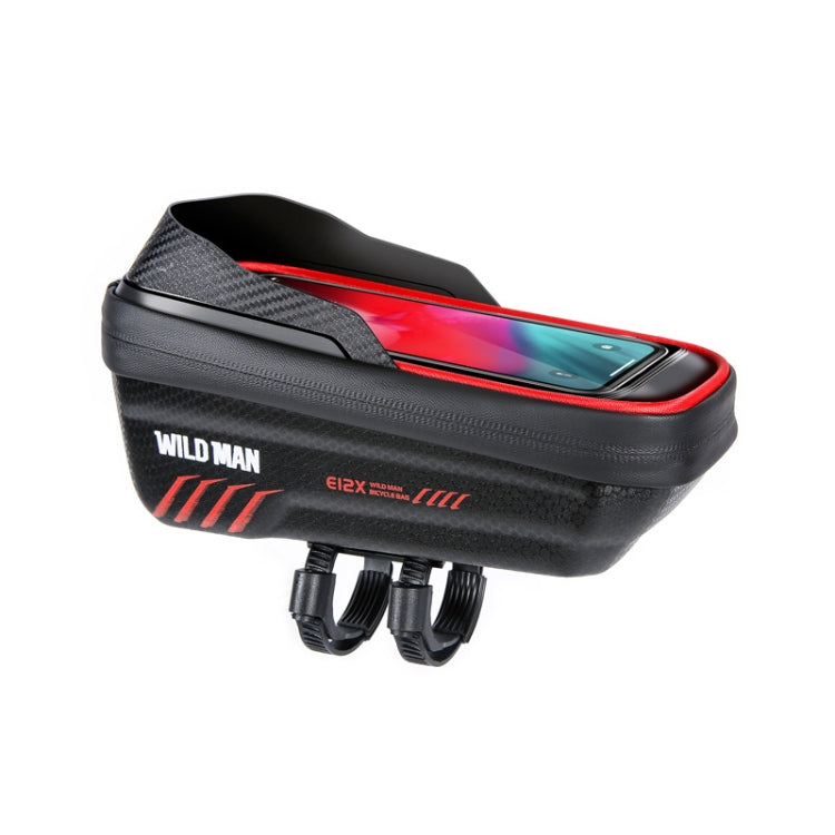 WILD MAN E12X 1L EVA Hard Shell Borsa da bicicletta impermeabile e anticaduta con funzione touch, E12X (Red), E12X (Black)