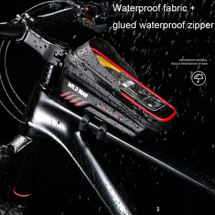 WILD MAN E12X 1L EVA Hard Shell Borsa da bicicletta impermeabile e anticaduta con funzione touch, E12X (Red), E12X (Black)