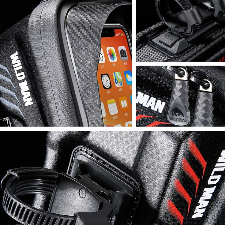 WILD MAN E12X 1L EVA Hard Shell Borsa da bicicletta impermeabile e anticaduta con funzione touch, E12X (Red), E12X (Black)