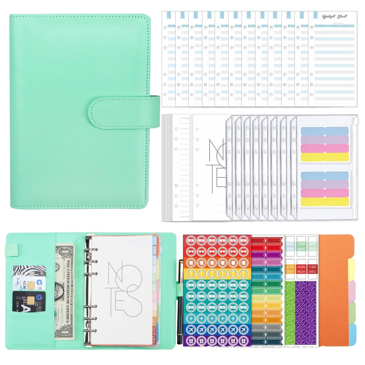 Quaderno a fogli mobili in pelle sintetica A6 Macaron, XJYS-010 Green, XJYS-010  Blue, XJYS-010  Pink, XJYS-010  Purple, XJYS-010 Yellow, XJYS-010 Black