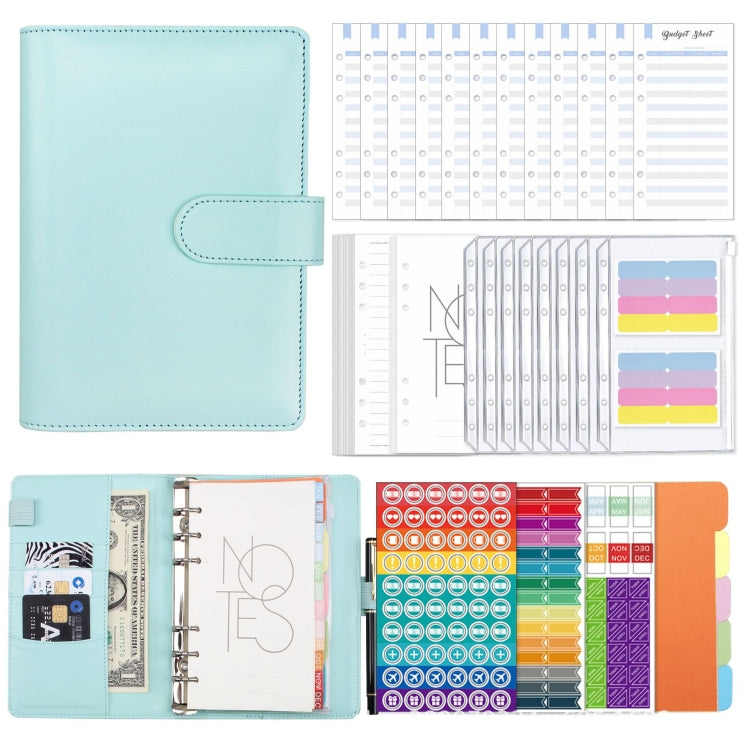 Quaderno a fogli mobili in pelle sintetica A6 Macaron, XJYS-010 Green, XJYS-010  Blue, XJYS-010  Pink, XJYS-010  Purple, XJYS-010 Yellow, XJYS-010 Black