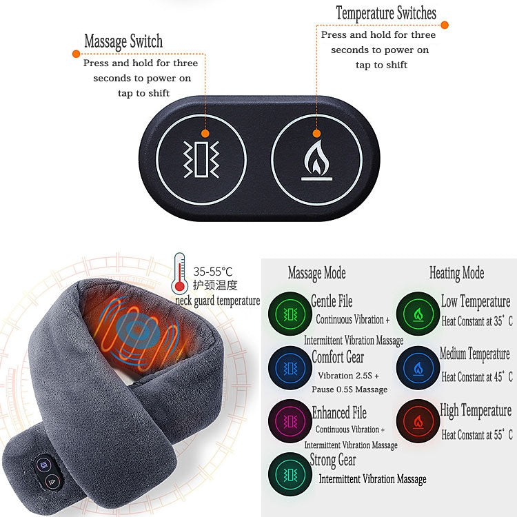 Ricarica USB Riscaldamento Massaggio Sciarpa Calore Collo