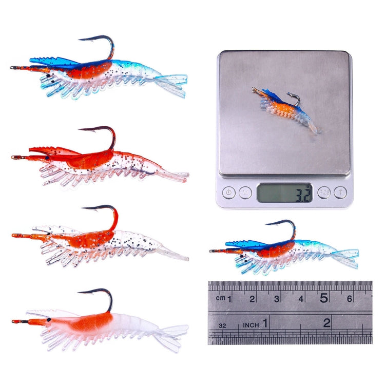 HENGJIA SO077 6cm 3g Esca morbida per gamberetti avvolti in piombo Esca finta per branzino, SO077 1, SO077 2, SO077 3, SO077 4