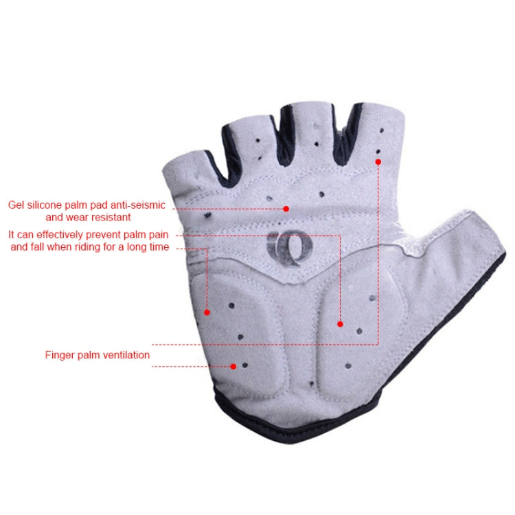 Guanti mezze dita ciclismo silicone anti-shock S-XL