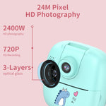 Fotocamera digitale per bambini con stampa HD e obiettivo rotante