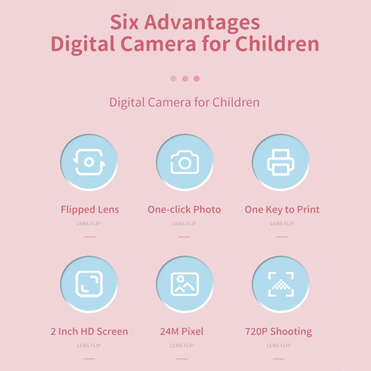 Fotocamera digitale per bambini con stampa HD e obiettivo rotante