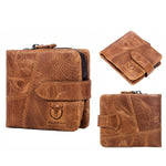 BUFF CAPTAIN 01 Portafoglio orizzontale multifunzionale con fibbia in pelle vintage staccabile, 01(Coffee), 01(Brown)