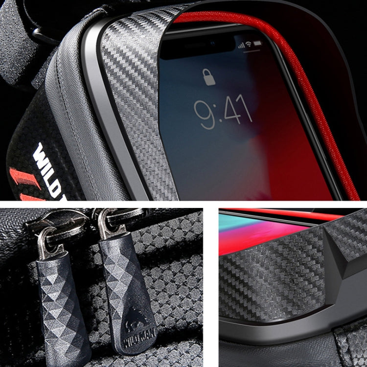 WILD MAN E12 1L EVA Hard Shell Mountain Bike Borsa frontale impermeabile e resistente all'usura, E12 (Red), E12 (Black)