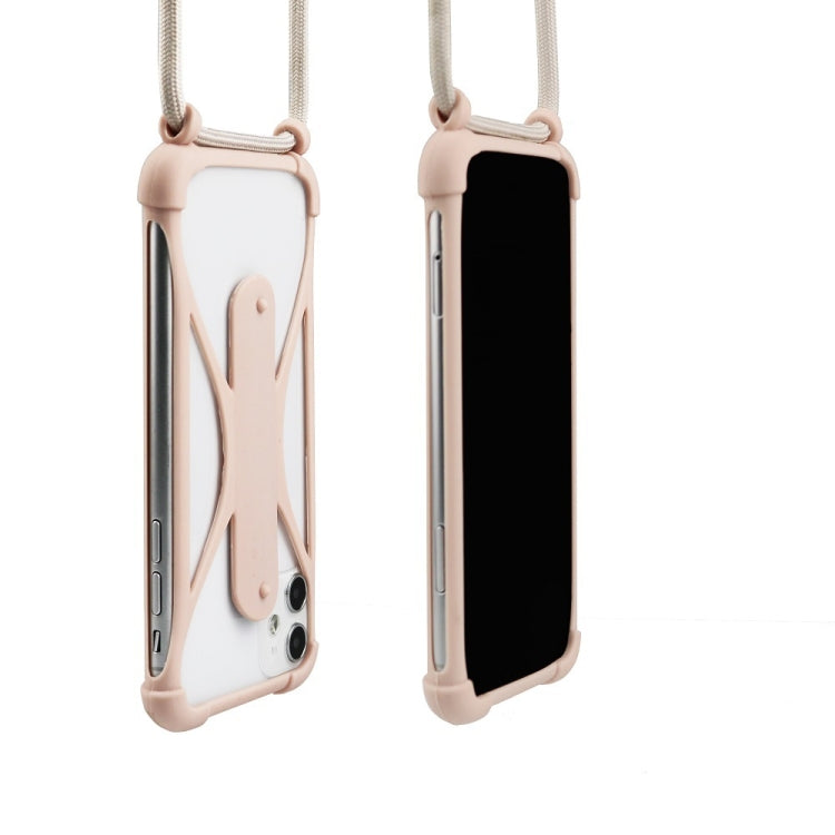 Custodia per cinturino in cordino in silicone per telefono cellulare universale con tracolla staccabile