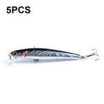 5 PCS M0205 9,6 cm / 9,8 g Minnow Bionic Fake Bait Esca rigida galleggiante in plastica, M0205 1, M0205 2, M0205 3, M0205 4, M0205 5, M0205 6