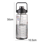 GYBL4503 Borraccia per sport all'aperto di grande capacità da 2000 ml con cannuccia, specifiche:, Purple, Purple+Stickers, Purple+3D Stickers, Green, Green+Stickers, Green+3D Stickers, Blue, Blue+Stickers, Blue+3D Stickers, Black, Black+Stickers       ...