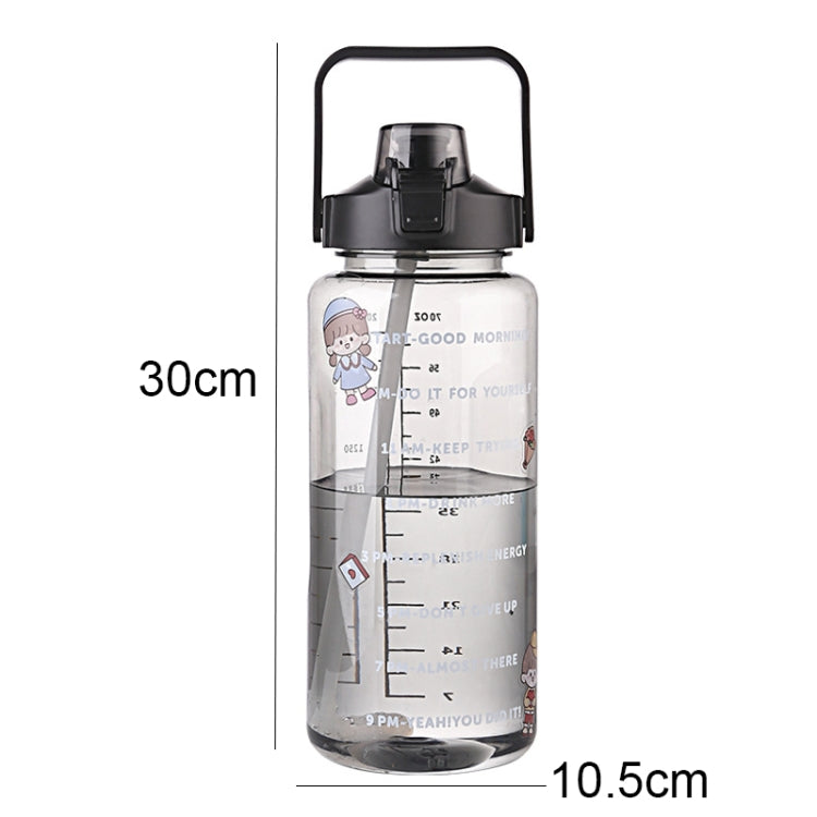 GYBL4503 Borraccia per sport all'aperto di grande capacità da 2000 ml con cannuccia, specifiche:, Purple, Purple+Stickers, Purple+3D Stickers, Green, Green+Stickers, Green+3D Stickers, Blue, Blue+Stickers, Blue+3D Stickers, Black, Black+Stickers       ...
