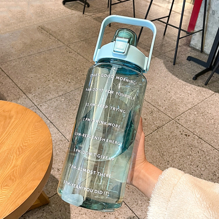 GYBL4503 Borraccia per sport all'aperto di grande capacità da 2000 ml con cannuccia, specifiche:, Purple, Purple+Stickers, Purple+3D Stickers, Green, Green+Stickers, Green+3D Stickers, Blue, Blue+Stickers, Blue+3D Stickers, Black, Black+Stickers       ...