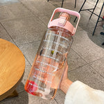 GYBL4503 Borraccia per sport all'aperto di grande capacità da 2000 ml con cannuccia, specifiche:, Purple, Purple+Stickers, Purple+3D Stickers, Green, Green+Stickers, Green+3D Stickers, Blue, Blue+Stickers, Blue+3D Stickers, Black, Black+Stickers       ...