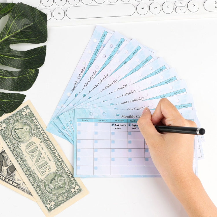 A6 6 Hole Budget Book Inserto per manuale di base di ricambio a fogli mobili,Spec:, Kit 1, 3 In 1, Monthly Plan 56 Sheets, Budget Page 56 Sheets, Weekly Plan 108 Sheets