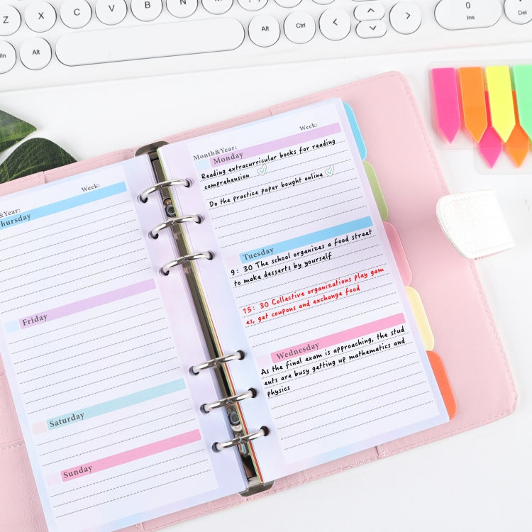 A6 6 Hole Budget Book Inserto per manuale di base di ricambio a fogli mobili,Spec:, Kit 1, 3 In 1, Monthly Plan 56 Sheets, Budget Page 56 Sheets, Weekly Plan 108 Sheets