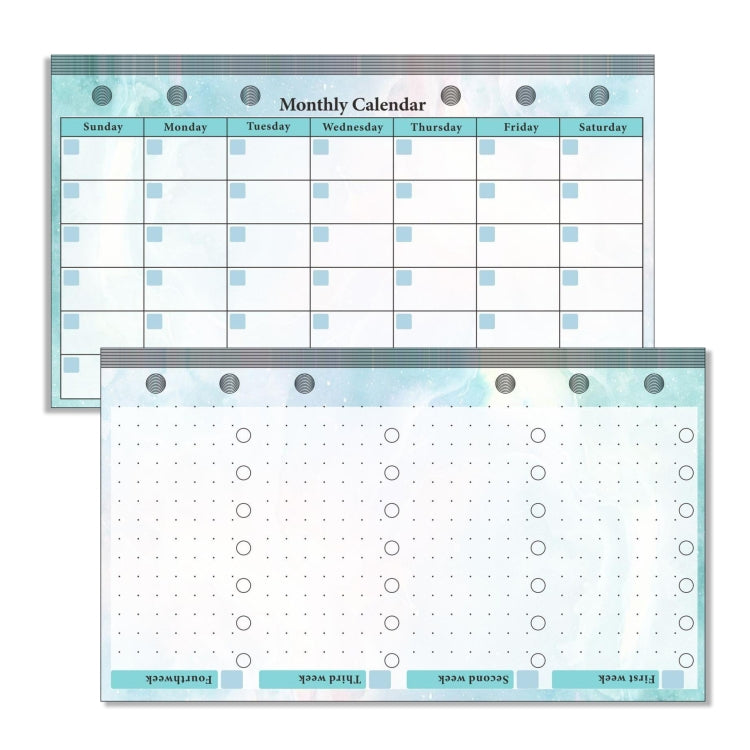 A6 6 Hole Budget Book Inserto per manuale di base di ricambio a fogli mobili,Spec:, Kit 1, 3 In 1, Monthly Plan 56 Sheets, Budget Page 56 Sheets, Weekly Plan 108 Sheets
