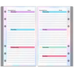 A6 6 Hole Budget Book Inserto per manuale di base di ricambio a fogli mobili,Spec:, Kit 1, 3 In 1, Monthly Plan 56 Sheets, Budget Page 56 Sheets, Weekly Plan 108 Sheets