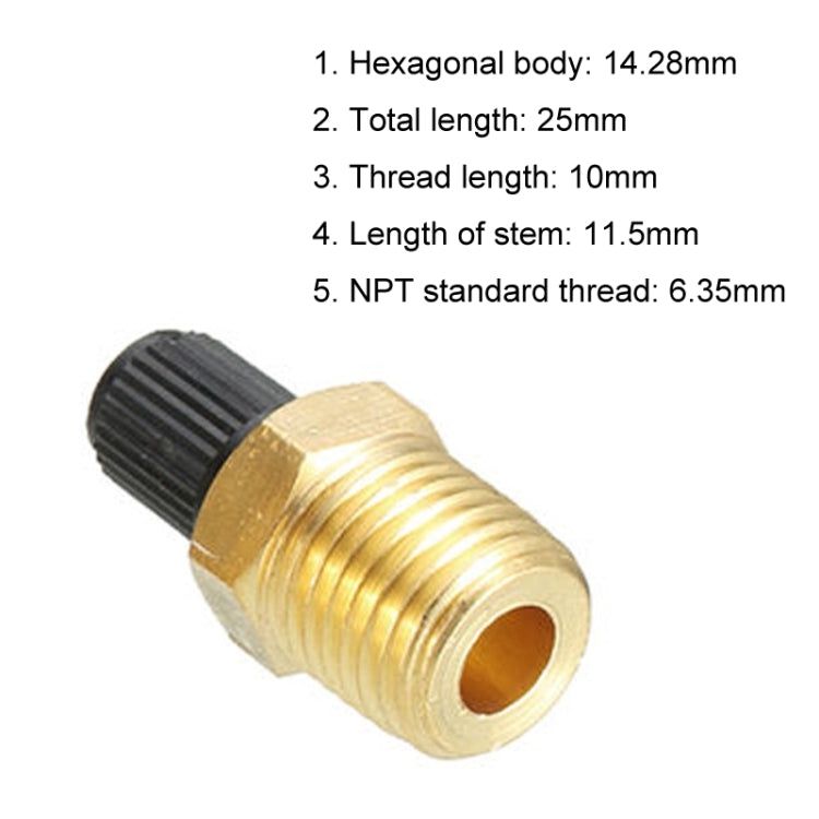 Ugelli filettati Valvola di riempimento del serbatoio del carburante in ottone nichelato massiccio per compressore d'aria, 5PCS 1/4 NPT, 5PCS 1/8 NPT, 5PCS M10