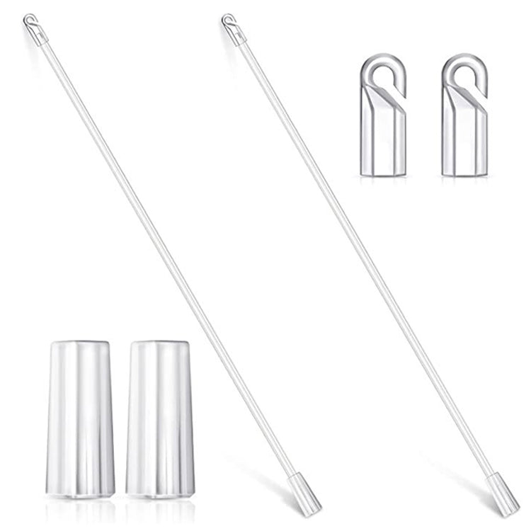 5 PZ Tende Acrilico Asta Trasparente Sposta Asta Leggera Con Manico A Gancio, Dimensioni:, 12 Inch Acrylic Transparent Rod, 17 Inch Acrylic Transparent Rod, 24 Inch Acrylic Transparent Rod