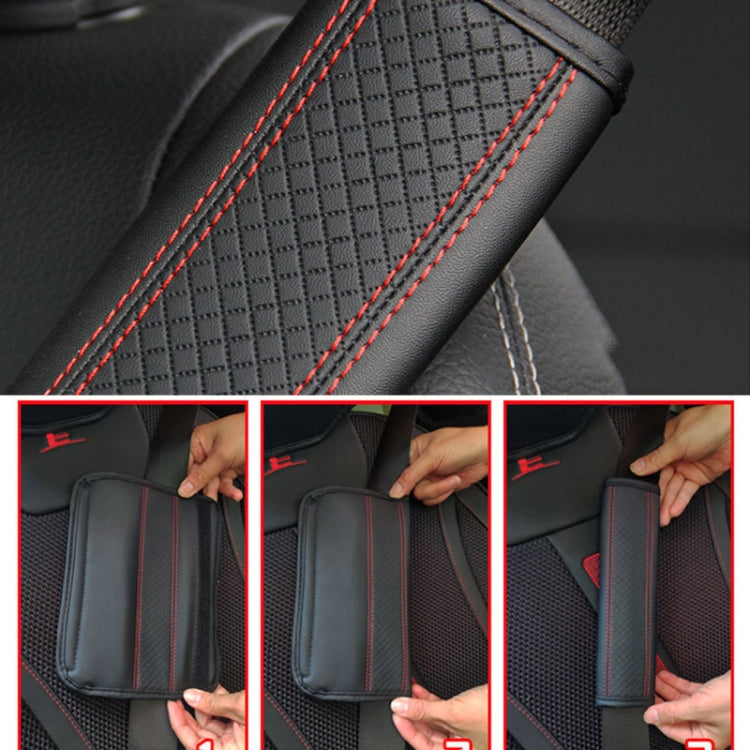 Protezione della copertura della spalla della cintura di sicurezza per auto goffrata in pelle in fibra, 6.5X23cm
