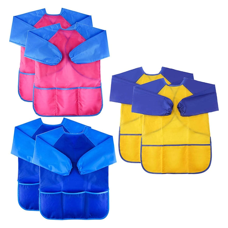 6 pezzi / set bambini che dipingono coperture impermeabili antimacchia all'indietro, Painting Clothing/M