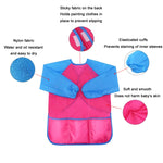 6 pezzi / set bambini che dipingono coperture impermeabili antimacchia all'indietro, Painting Clothing/M
