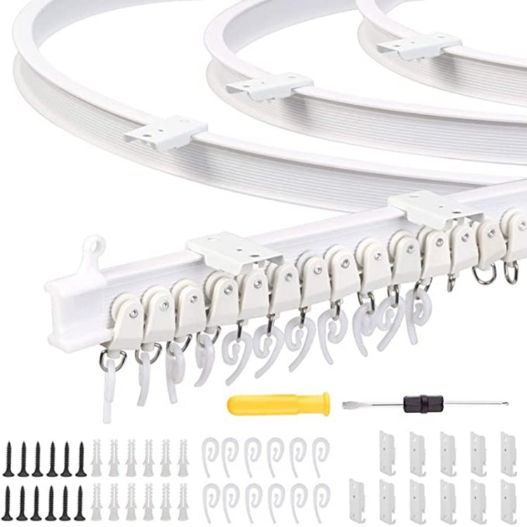 Set di guide flessibili per binari per tende di piegatura di binari in acciaio modello, dimensioni:, 3m White