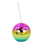 D001-2 Flash Coppa a sfera elettrolitica Palla tonda Paglia Tazza d'acqua in plastica, Rainbow Color