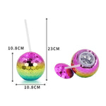 D001-2 Flash Coppa a sfera elettrolitica Palla tonda Paglia Tazza d'acqua in plastica, Rainbow Color
