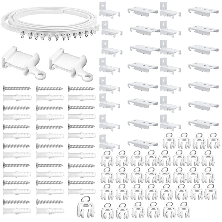 Set di guide flessibili per binari per tende di piegatura di binari in acciaio modello, dimensioni:, 5m White
