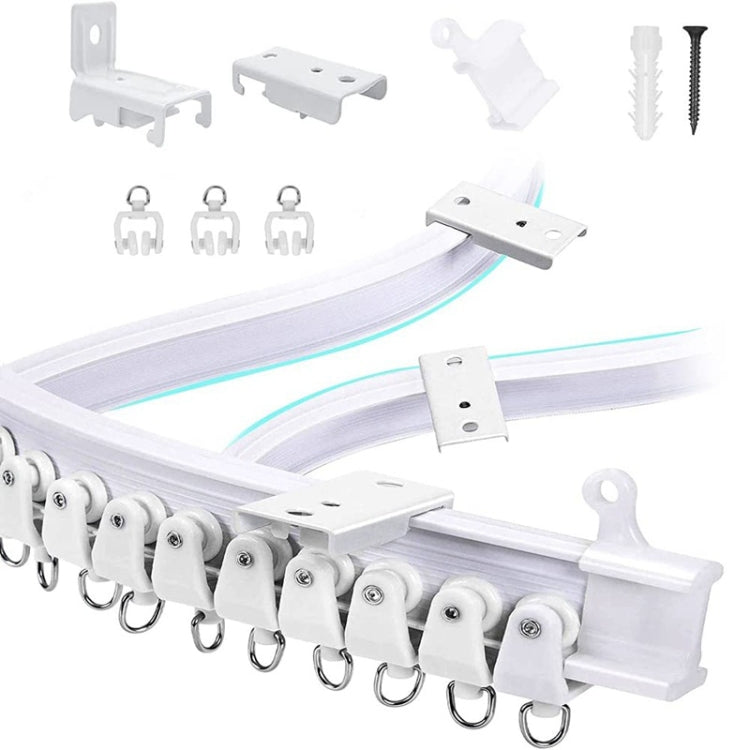 Set di guide flessibili per binari per tende di piegatura di binari in acciaio modello, dimensioni:, 5m White