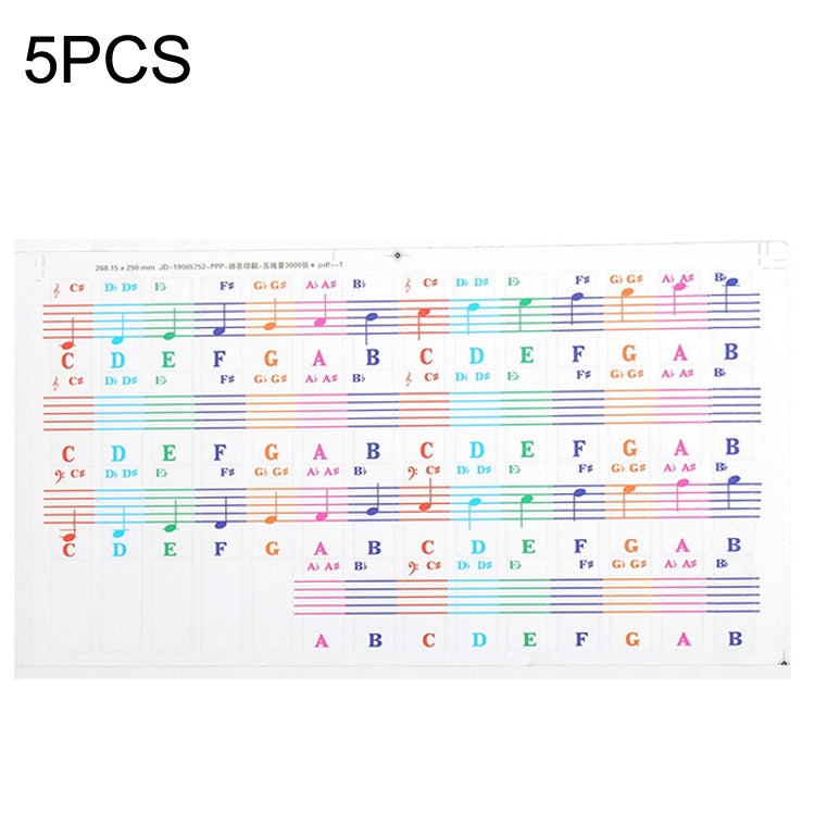 Adesivi colorati per tastiera pianoforte bambini 5 pezzi