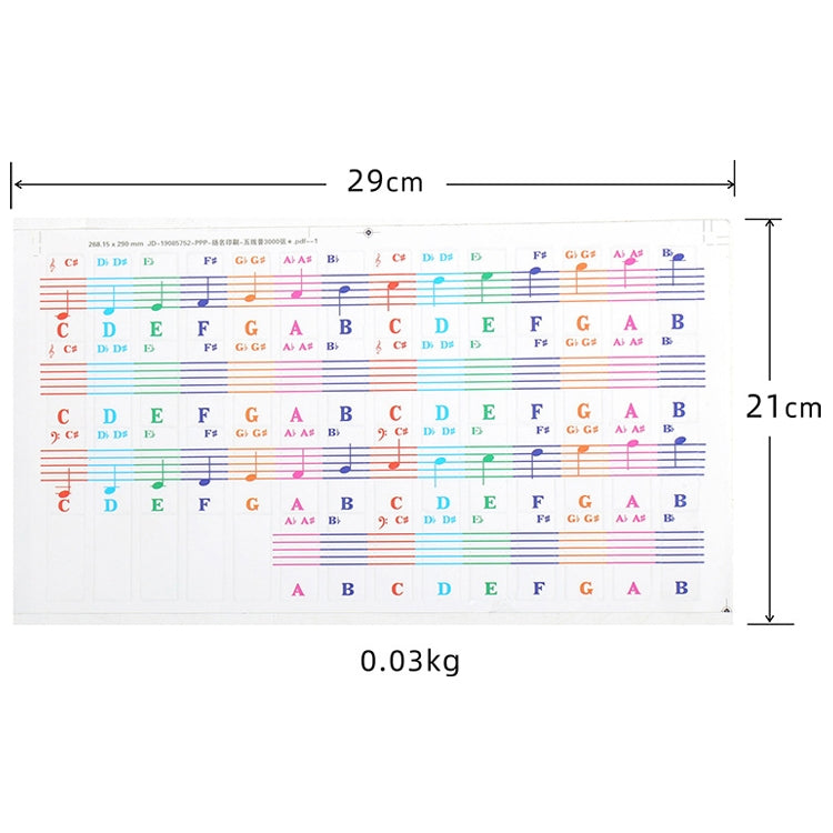 Adesivi colorati per tastiera pianoforte bambini 5 pezzi