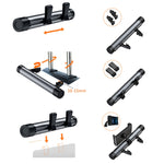 Organizer per la pulizia appeso pieghevole per sacco della spazzatura montato su auto, Titanium Grey, Piano Black