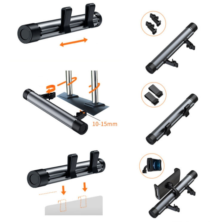 Organizer per la pulizia appeso pieghevole per sacco della spazzatura montato su auto, Titanium Grey, Piano Black