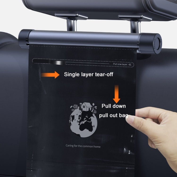 Organizer per la pulizia appeso pieghevole per sacco della spazzatura montato su auto, Titanium Grey, Piano Black