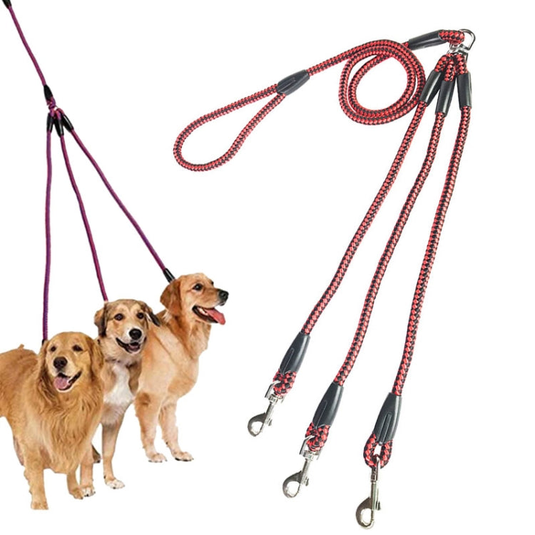 140 cm 3 in 1 guinzaglio per cani a più teste, 140cm 3 In 1 Blue, 140cm 3 In 1 Red, 140cm 3 In 1 Rose Red