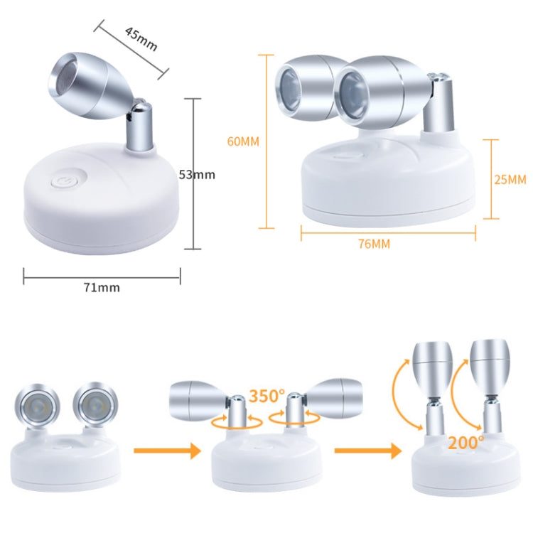 Faretto ambientale per armadietto di controllo remoto wireless RGB, C1556 Single Head 2 Lights, C1648 Single Head 2 Lights, C2755 Double Head 2 Lights, C2765 Double Head 2 Lights