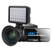 Videocamera digitale KOMERY AF2 5600PX Zoom 18X 4K, Black, With Fill Light + Wide Angle Lens, With Hood + Microphone + Wide-angle Lens, With Stabilizers Kit